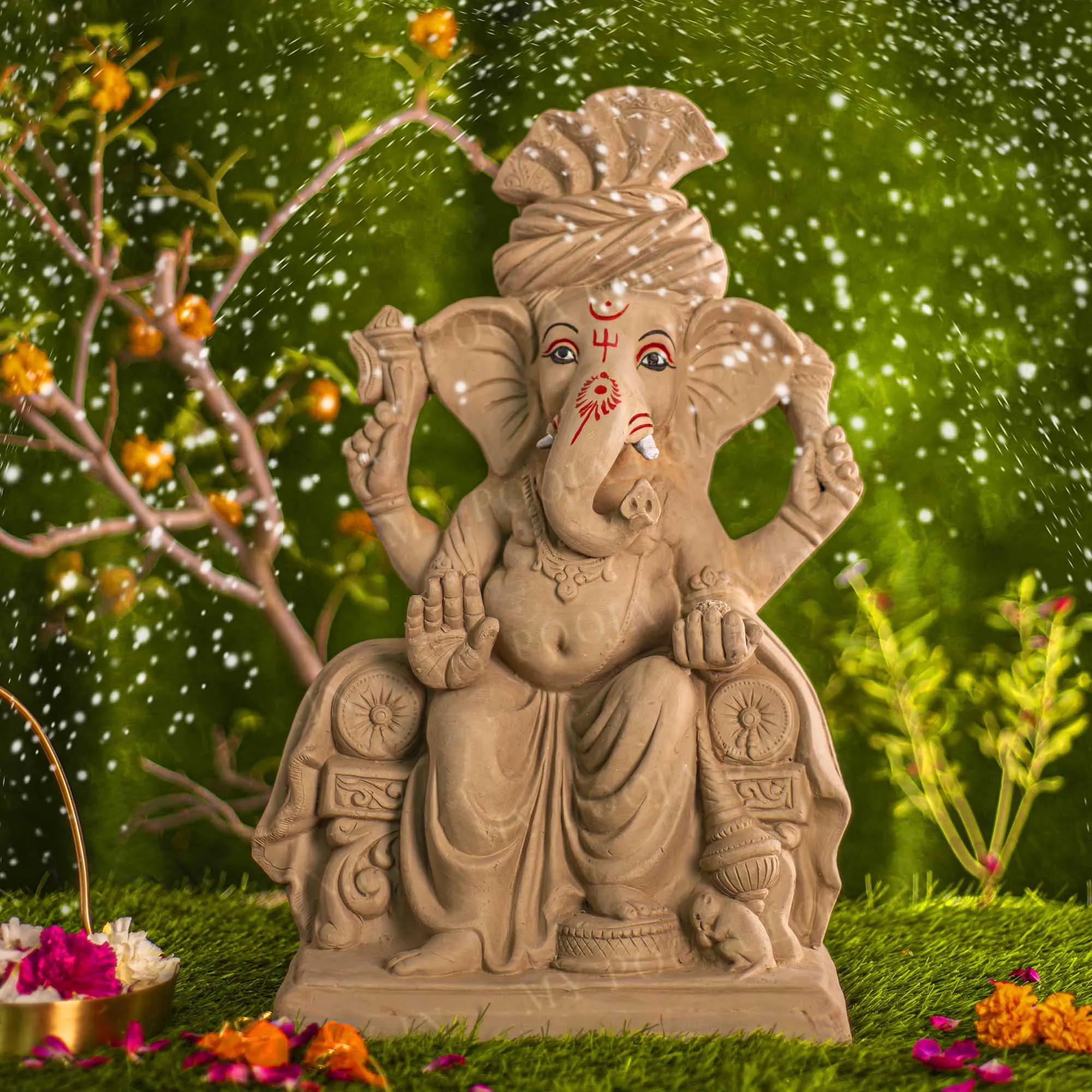 2FEET Pagdi Eco-Friendly Ganpati | Plant-A-Ganesha