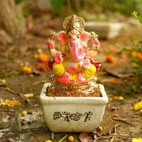 8INCH Auspicious Decorated Eco-Friendly Ganpati | Plant-A-Ganesha