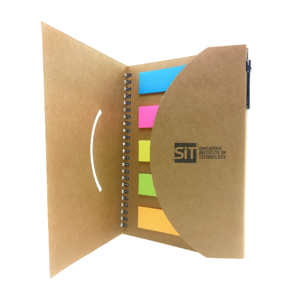 A5 Eco Notebook with Post-It Notes and Recycle Ball Pen