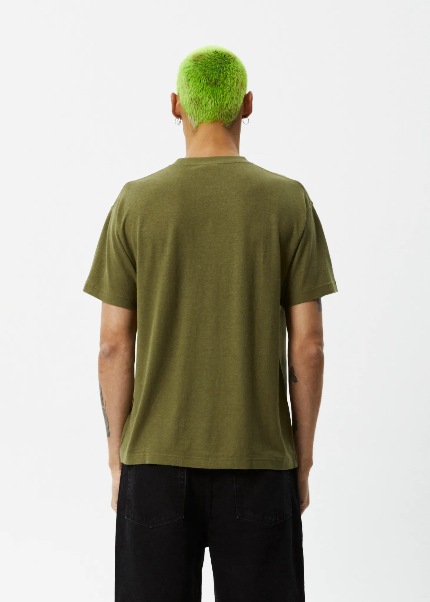 AFENDS Staple - Boxy Fit Tee - Military