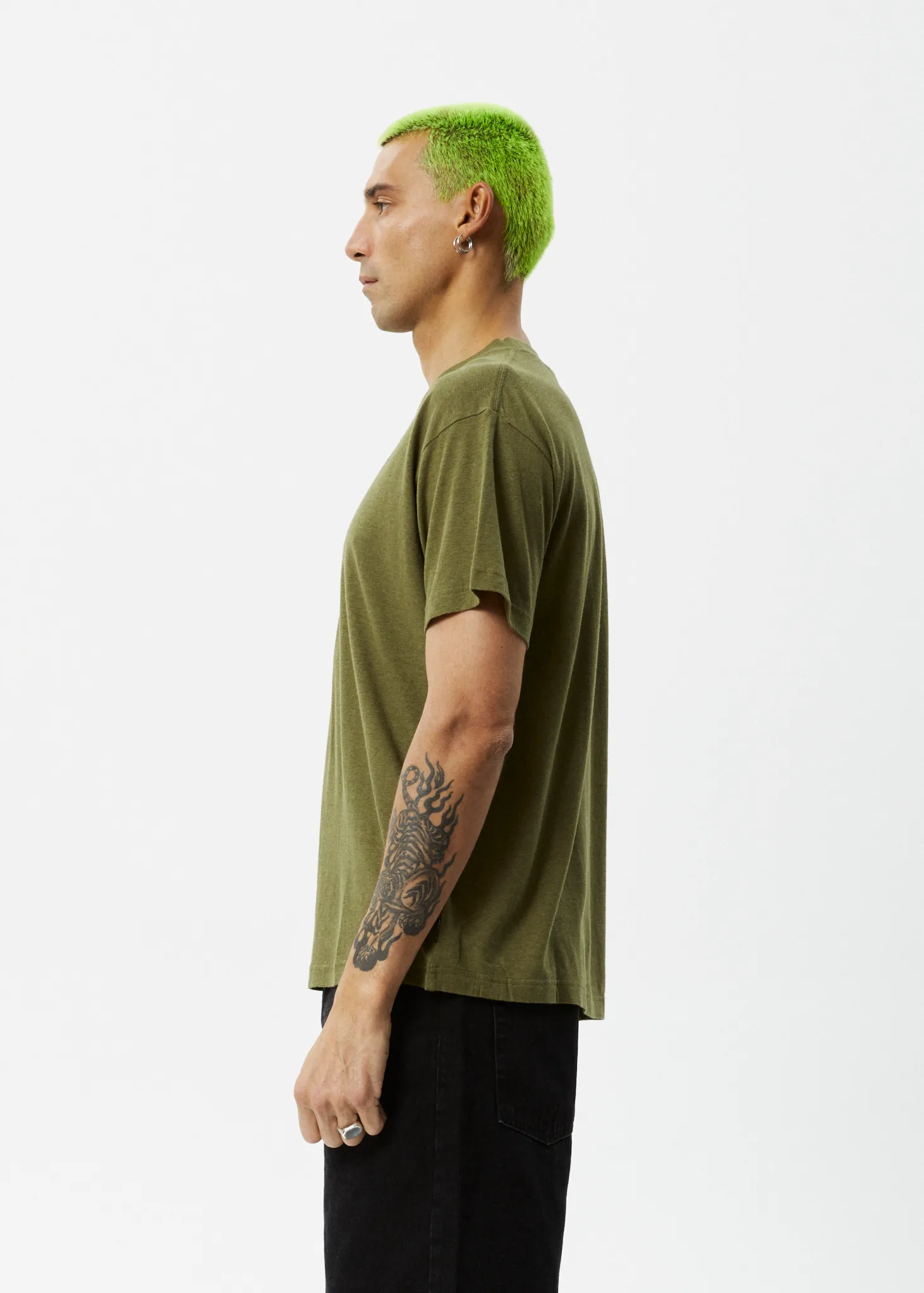 AFENDS Staple - Boxy Fit Tee - Military