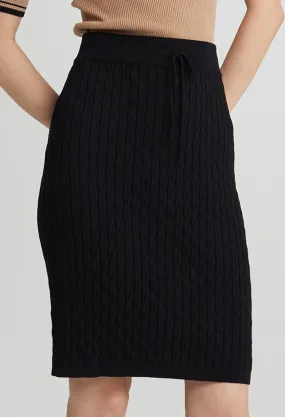 Classic Cable Knit Midi Skirt