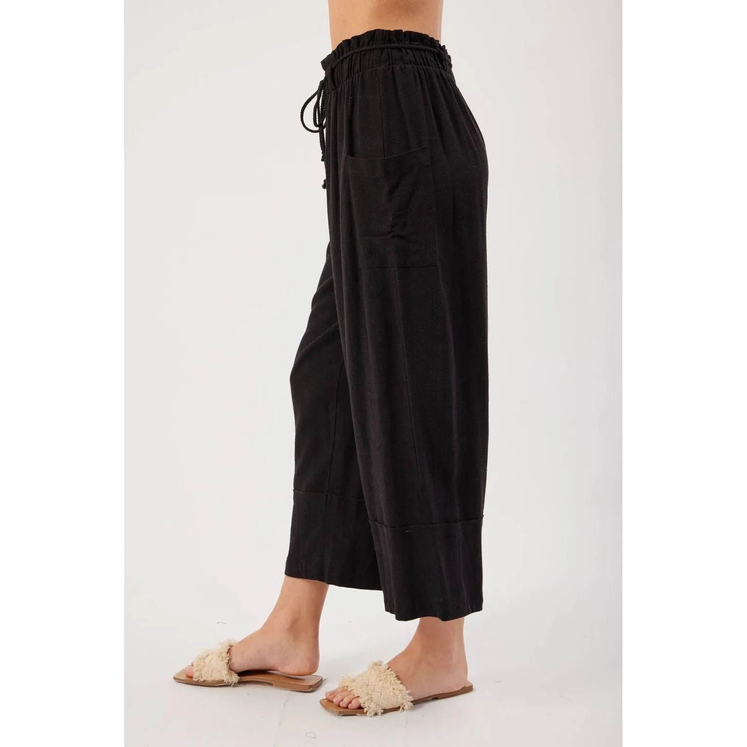 Cora Black Linen Pant