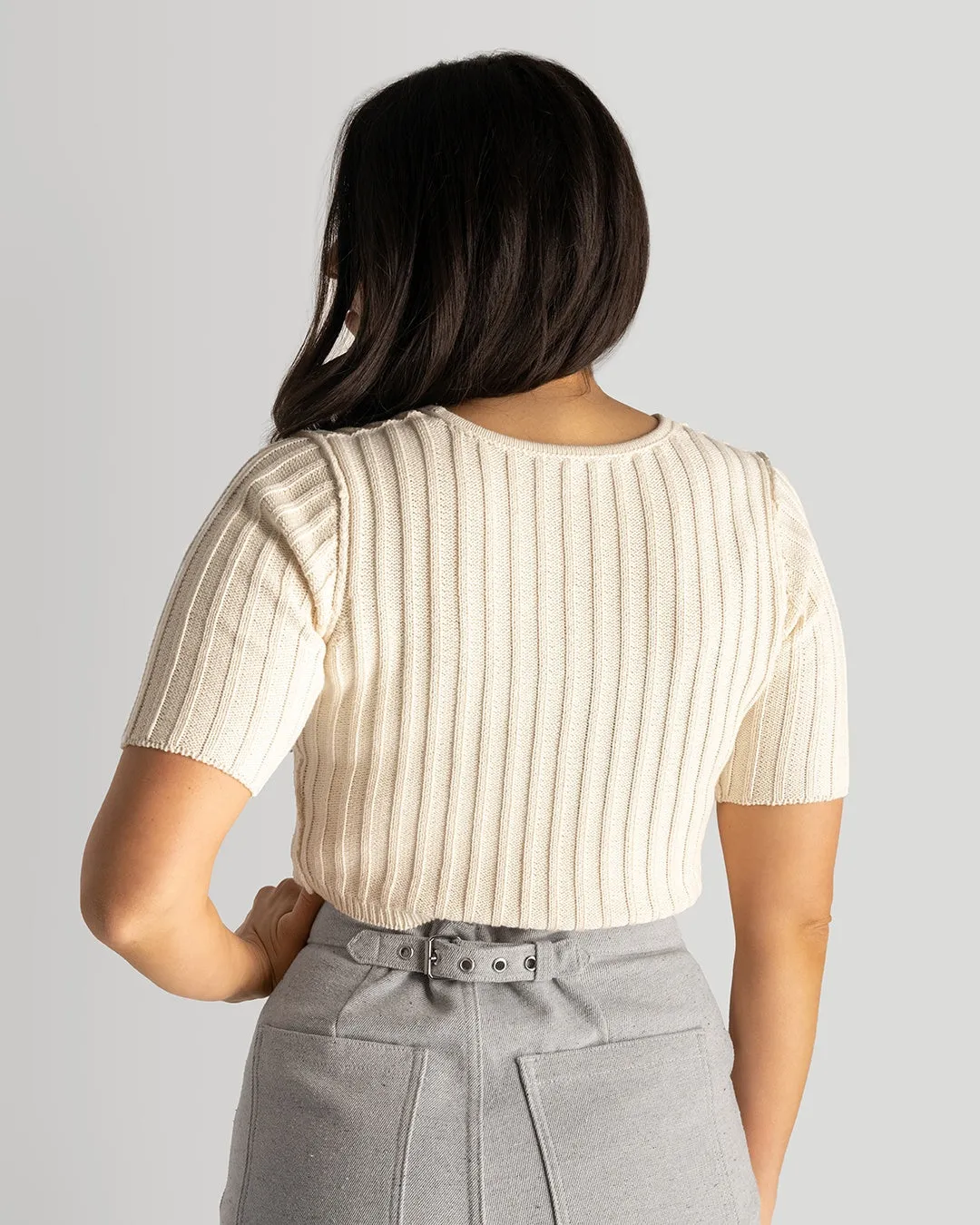 Cream Knit Shirt | XS-3X