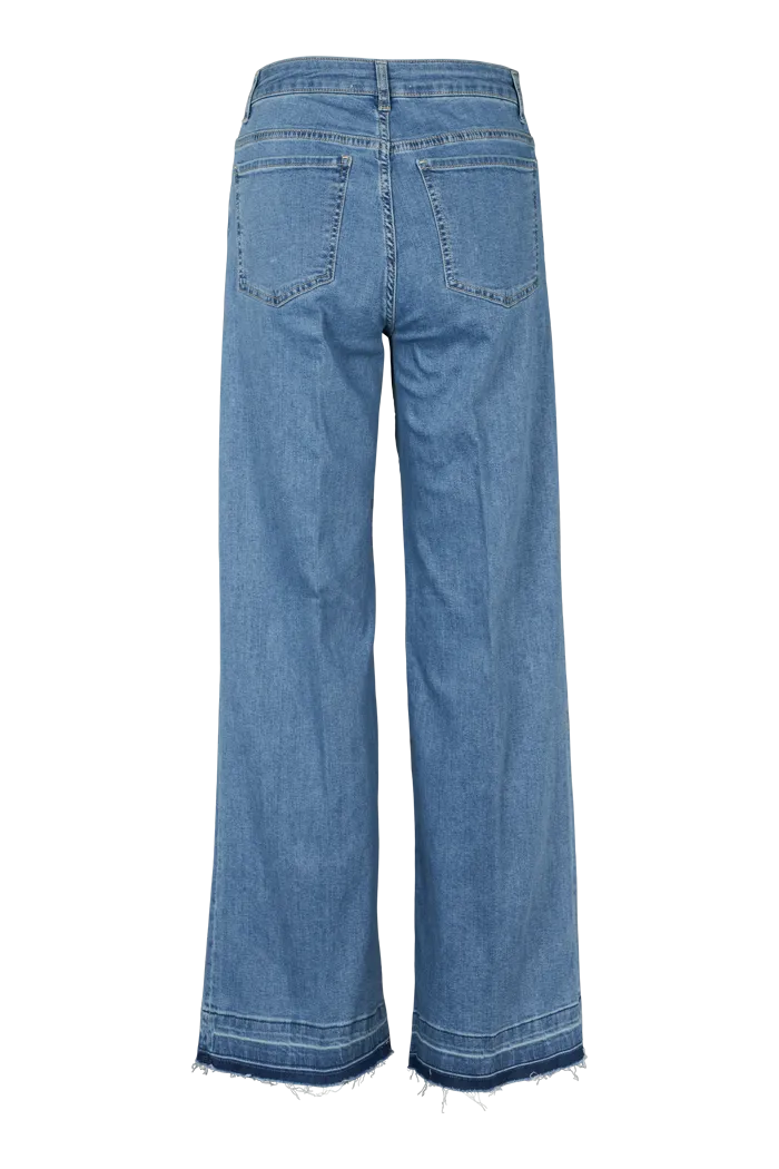 Enya Light Jeans - Denim Blue Fringe