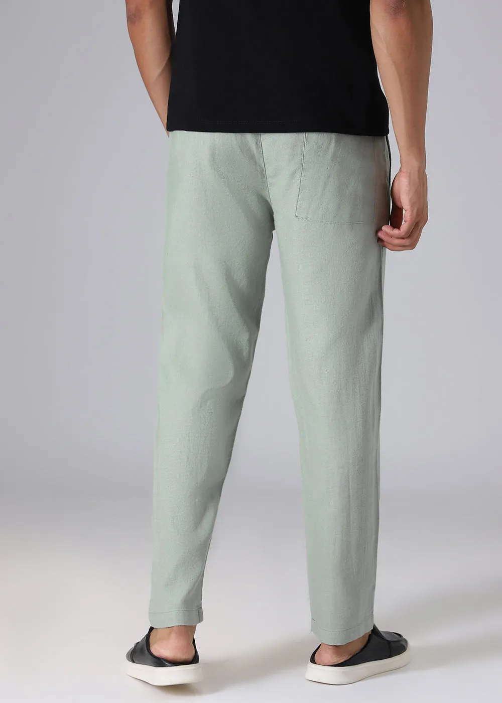 Green Drawstring Linen Pant