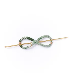 Infinity figure 8 hair slide with stick - assorted upcycled sari