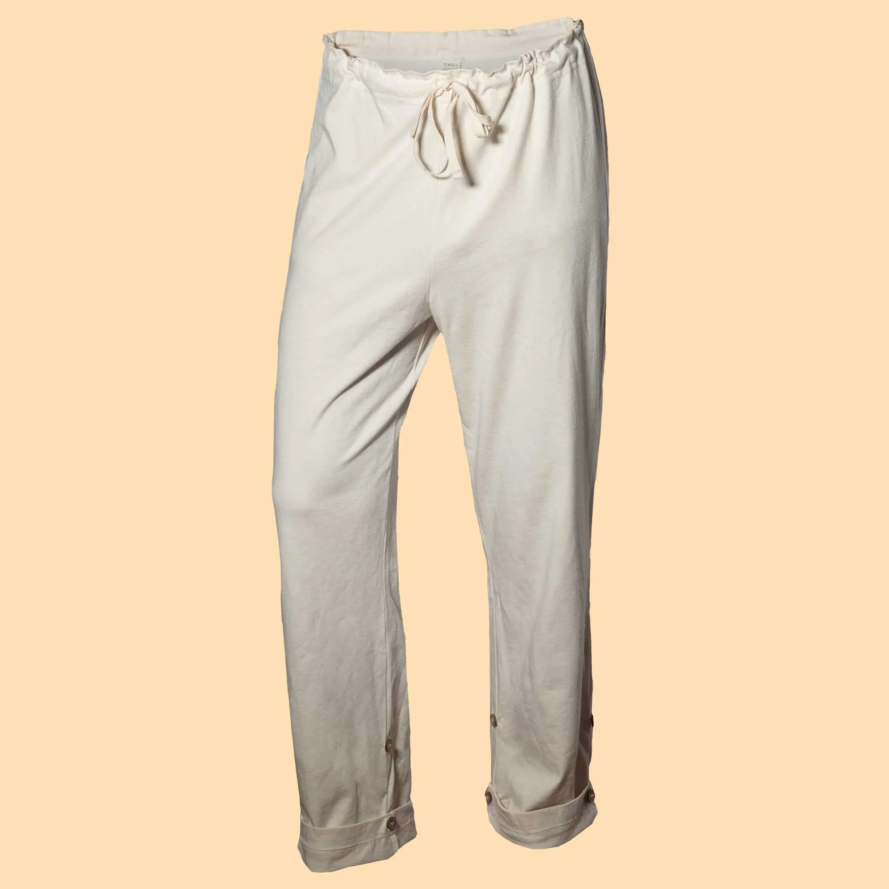 **INTERLAKEN Elastic-Free Unisex 100% Organic Cotton Jammy Lounge Pants with Plastic-Free Coconut Buttons | Eco-Friendly & Biodegradable Thread Option**