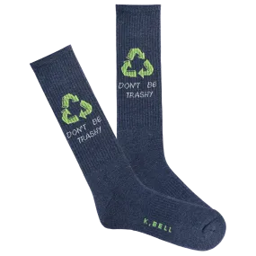 K.Bell Men's Don't Be Trashy Active Crew Sock