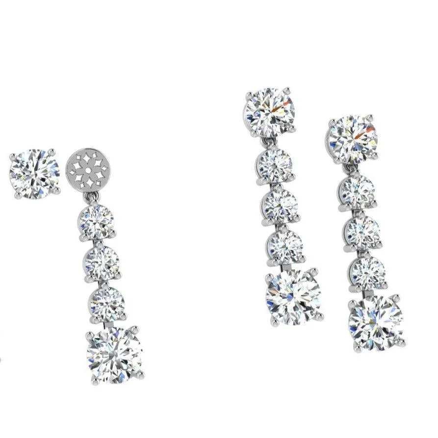 Lab Diamond Drop Earring with Jackets 13.0 carats