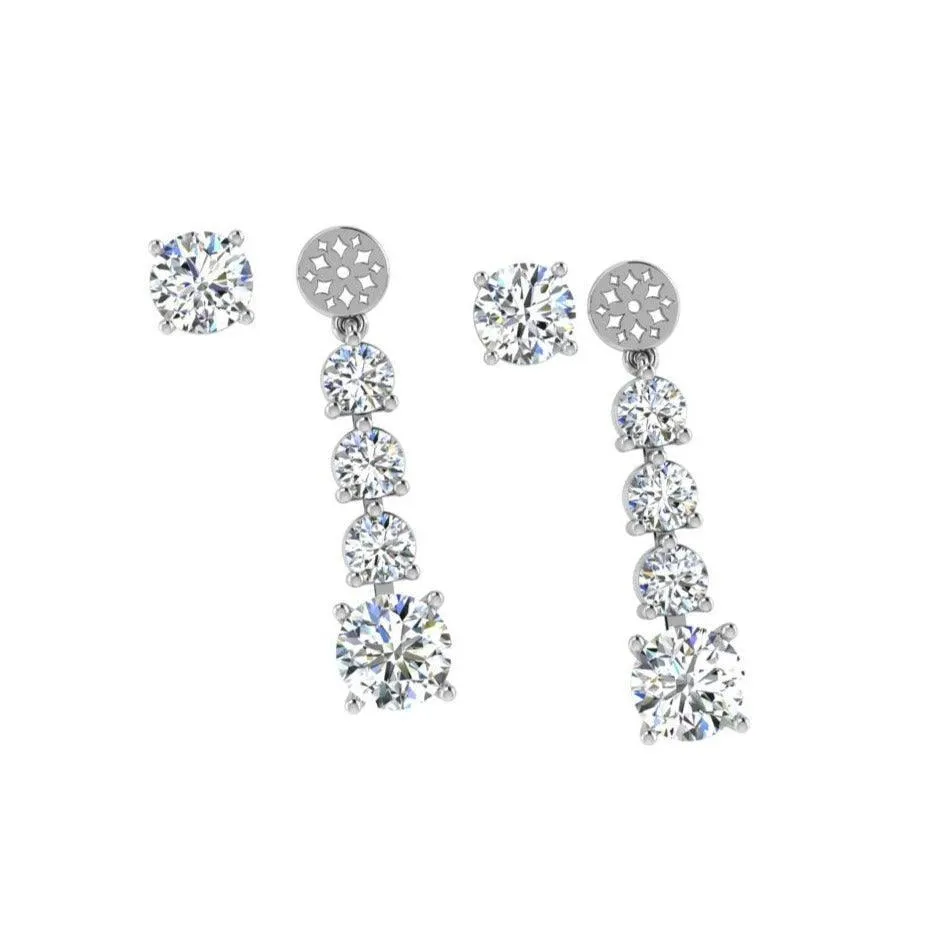 Lab Diamond Drop Earring with Jackets 13.0 carats