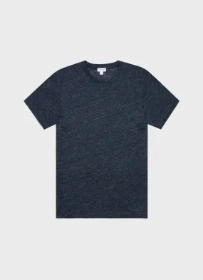 Men's Linen T-shirt in Navy Melange