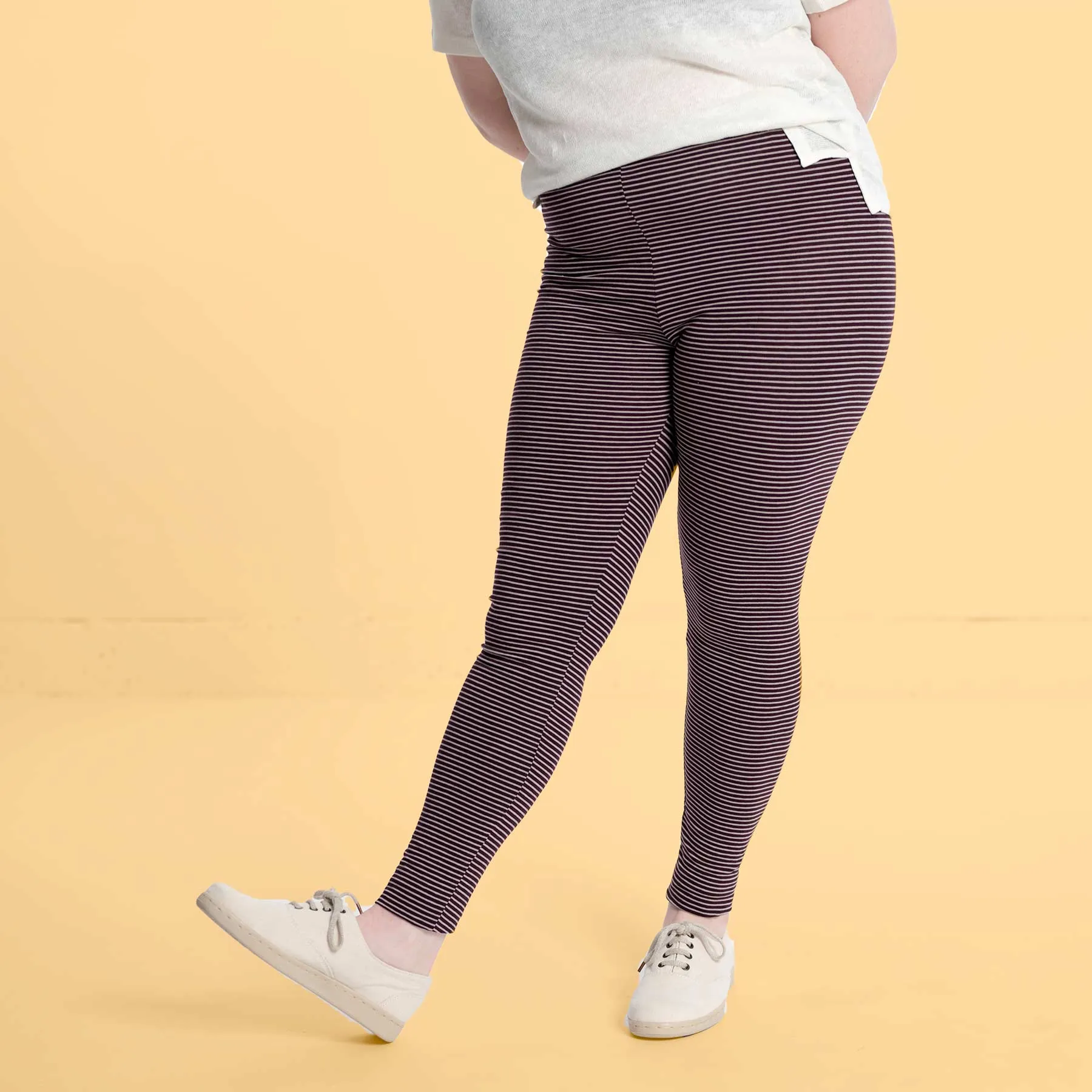 MINDY 93% Organic Cotton Patterned Ankle Leggings (Closeout)