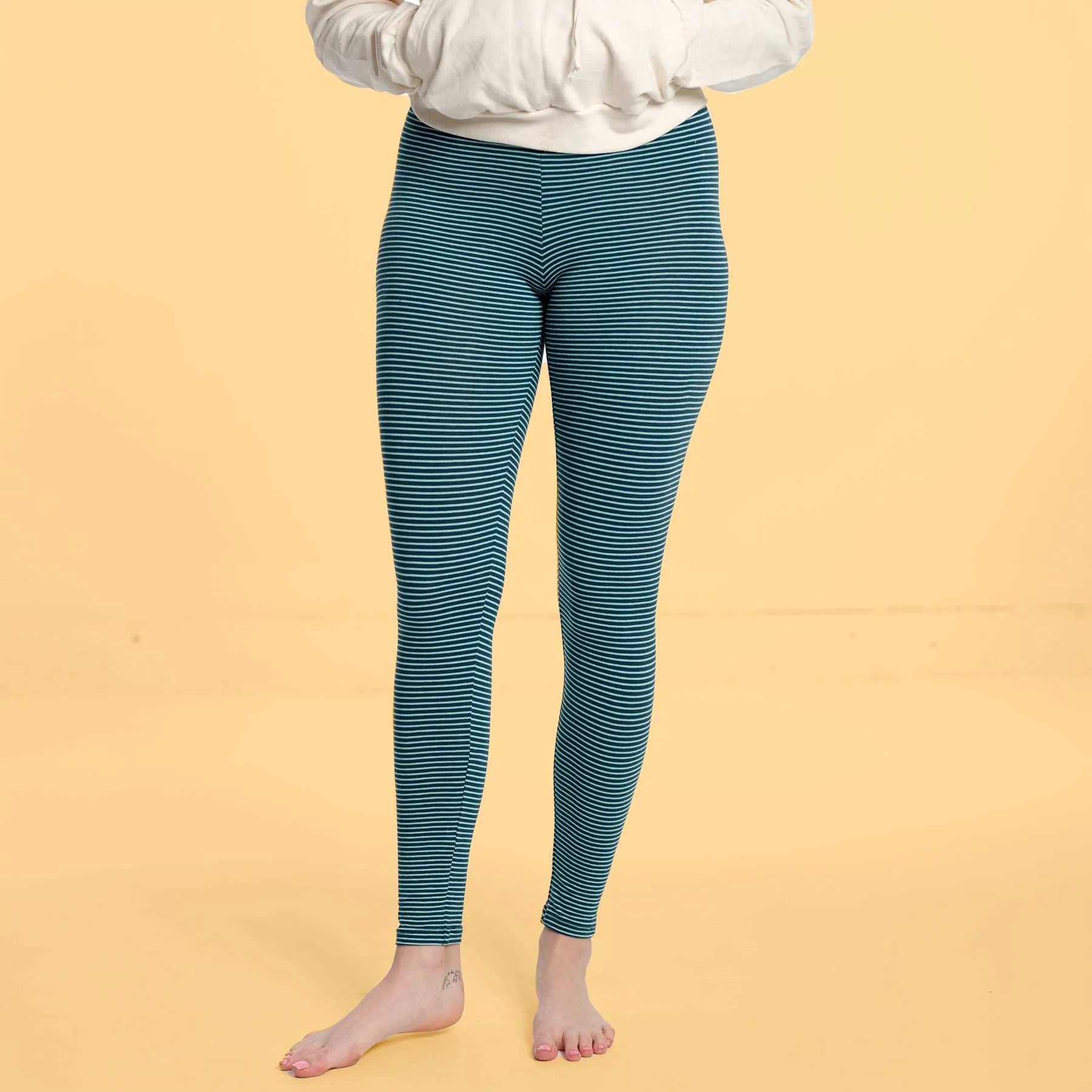 MINDY 93% Organic Cotton Patterned Ankle Leggings (Closeout)