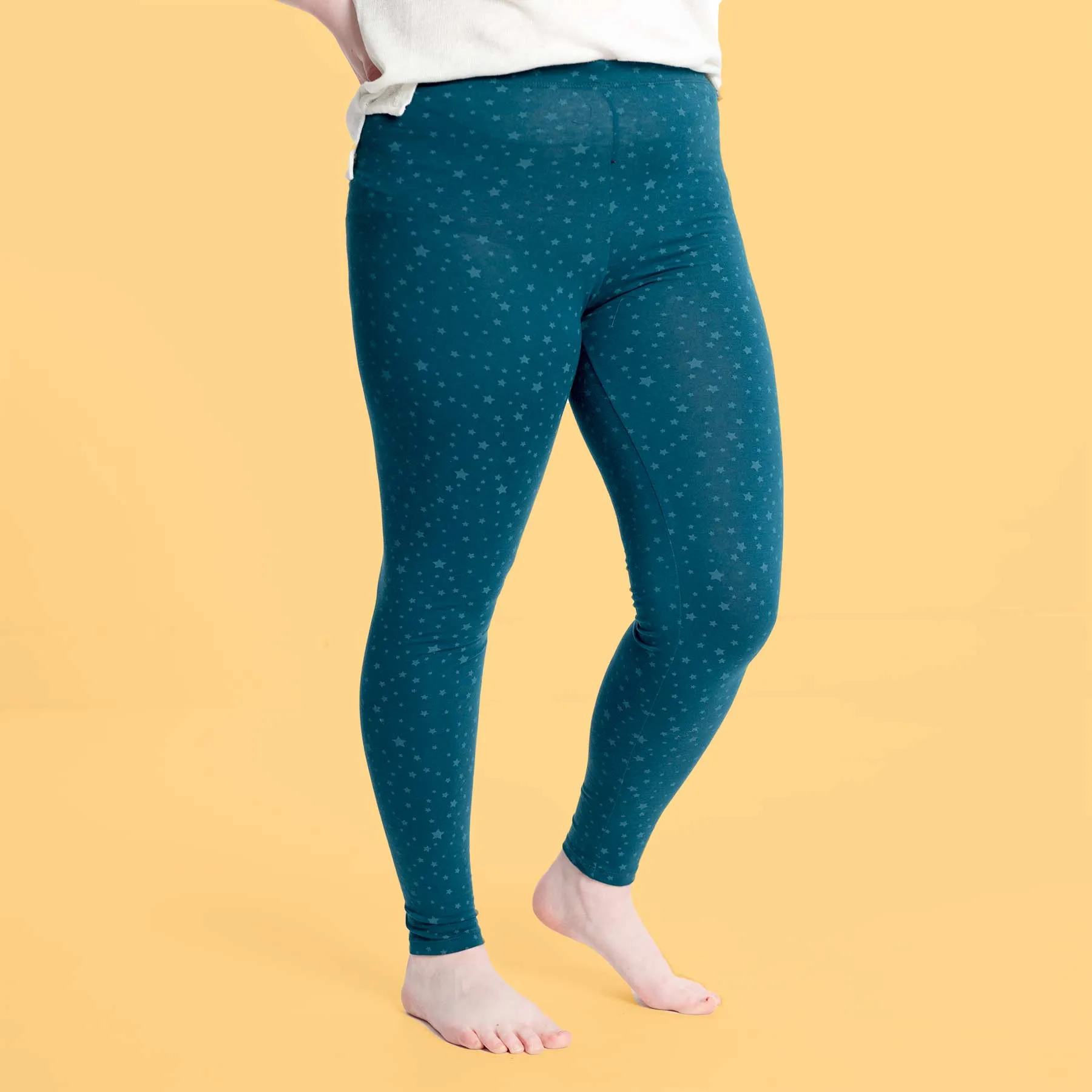 MINDY 93% Organic Cotton Patterned Ankle Leggings (Closeout)