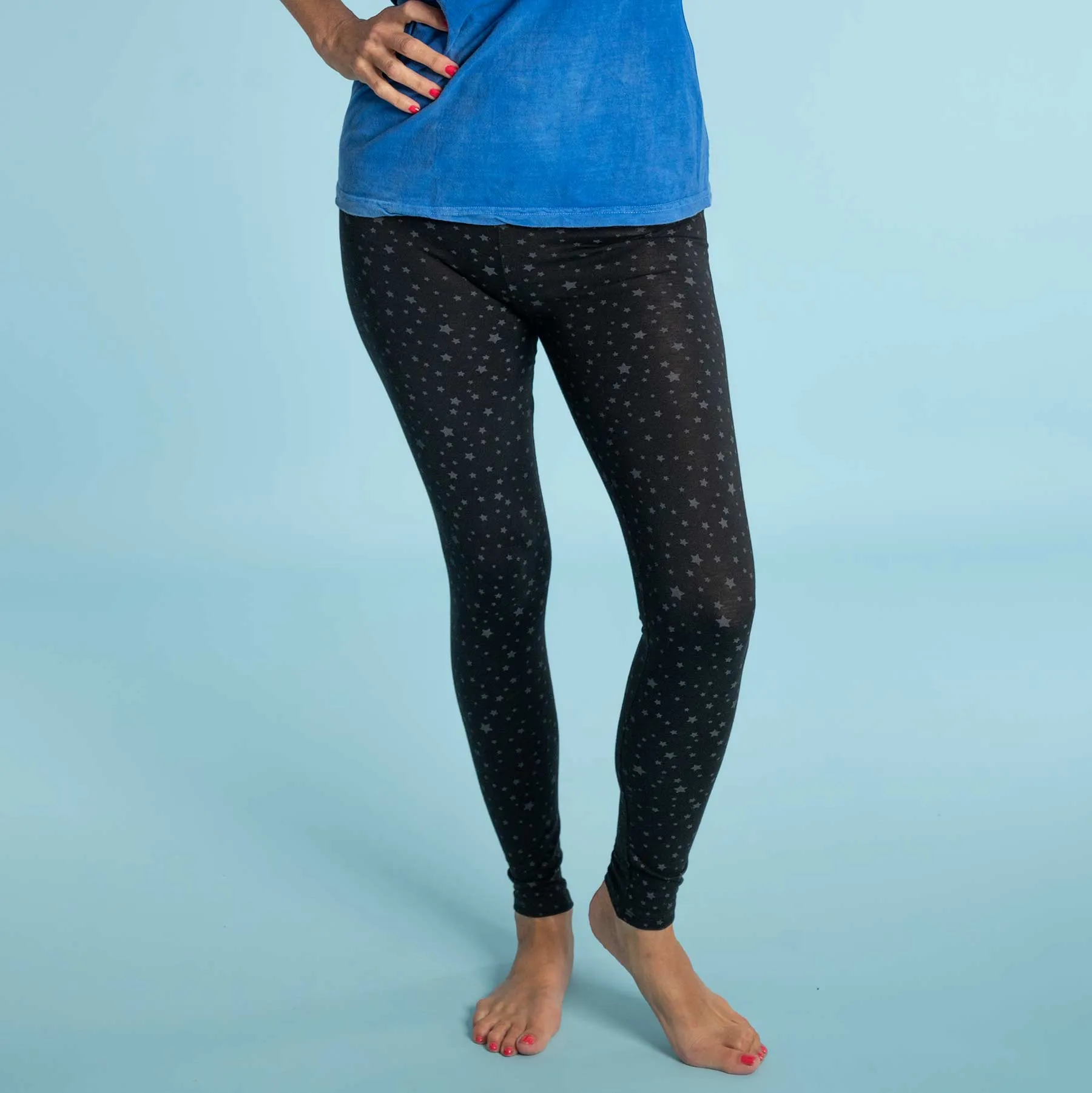 MINDY 93% Organic Cotton Patterned Ankle Leggings (Closeout)