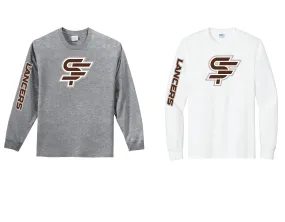 T-Shirt, SF LANCERS, Grey/White/Brown Logo- LONG Sleeve