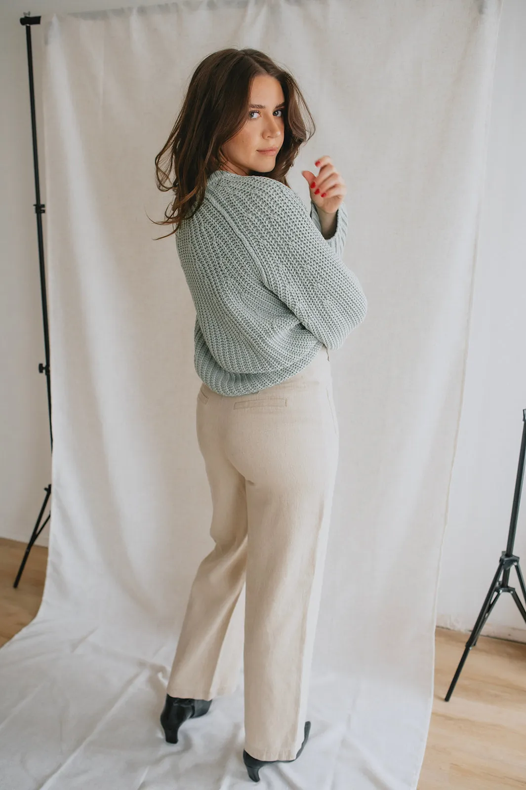 The Kunis Linen Pant - Sand Melange - PLUS