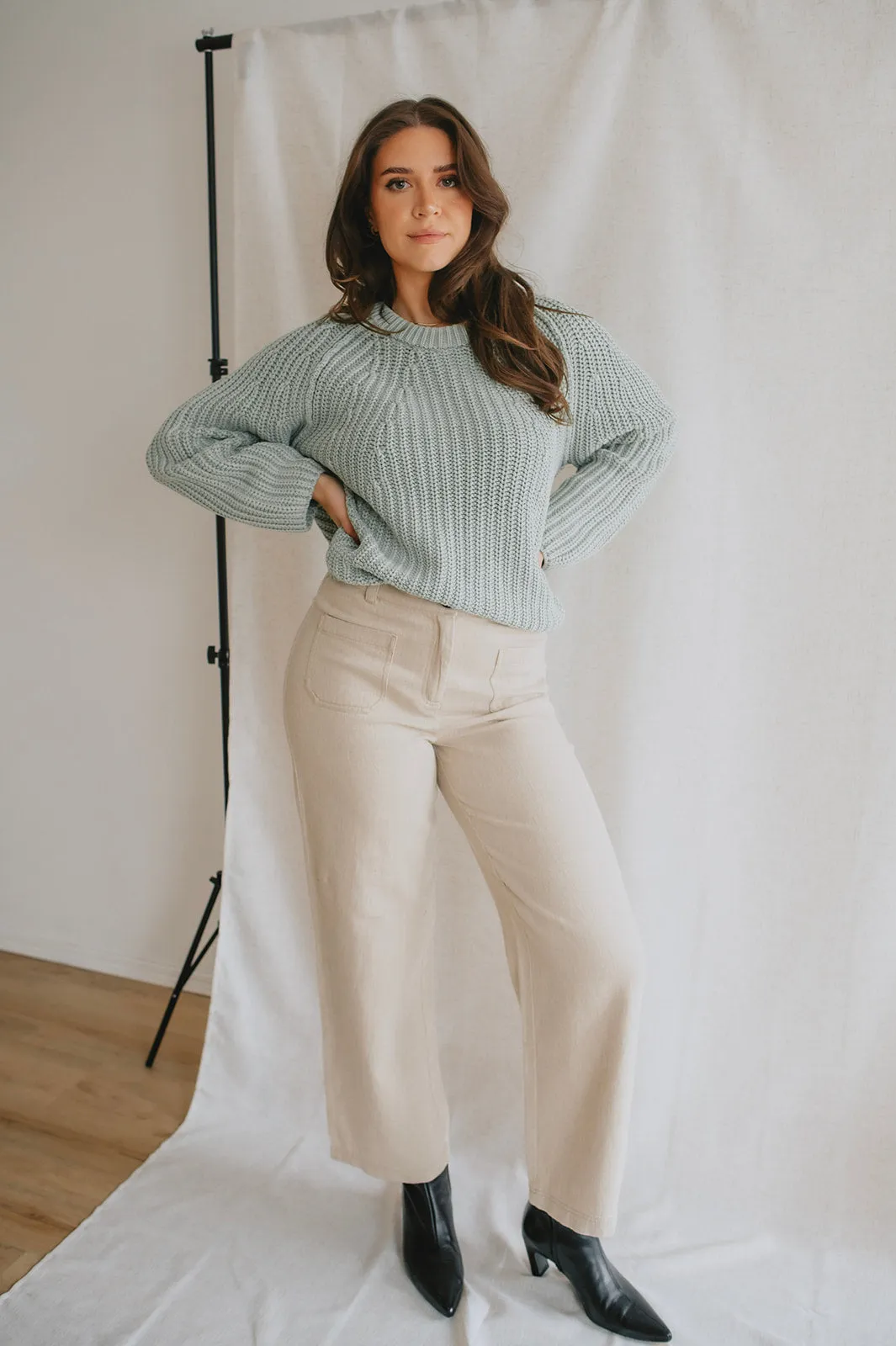 The Kunis Linen Pant - Sand Melange - PLUS