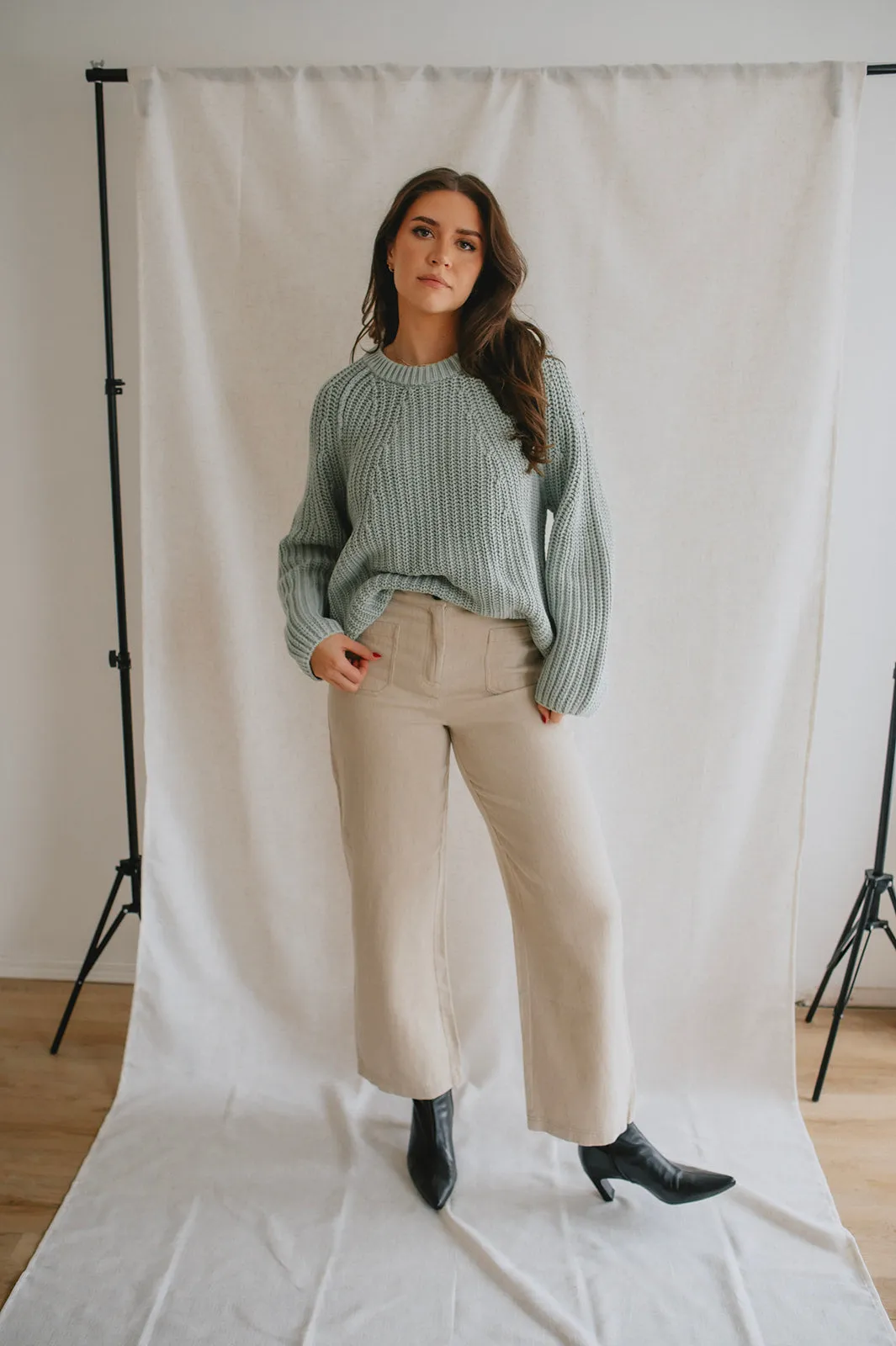 The Kunis Linen Pant - Sand Melange - PLUS