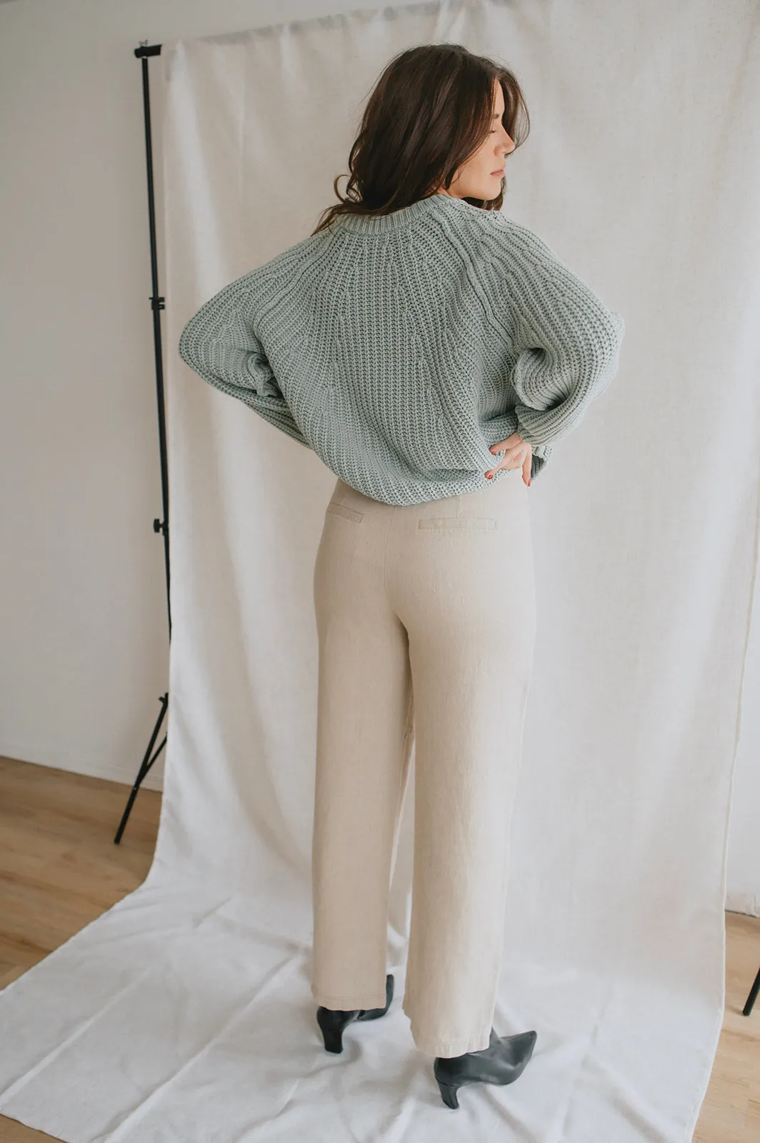 The Kunis Linen Pant - Sand Melange - PLUS