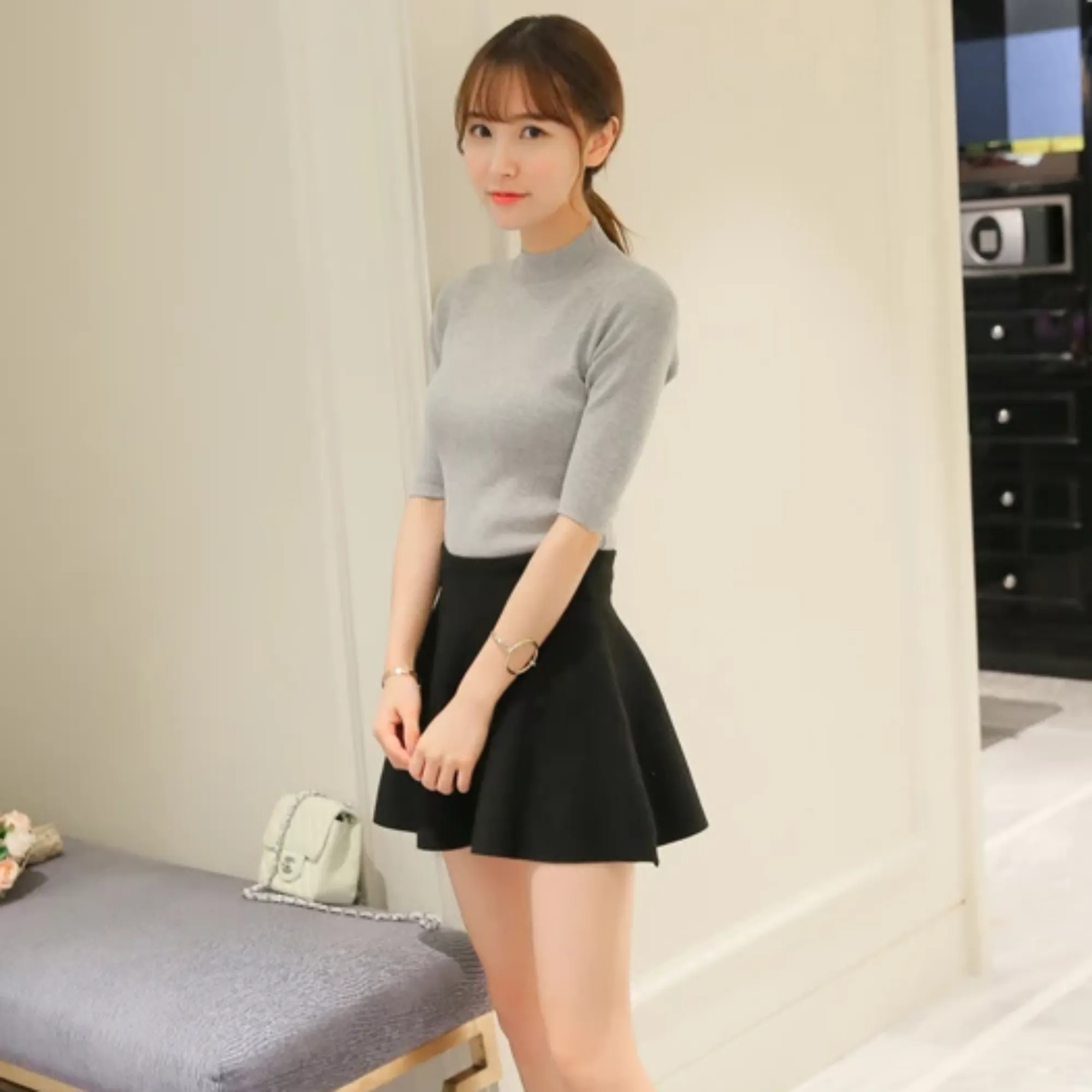 Women's Spring Casual Cotton Elastic Sweater