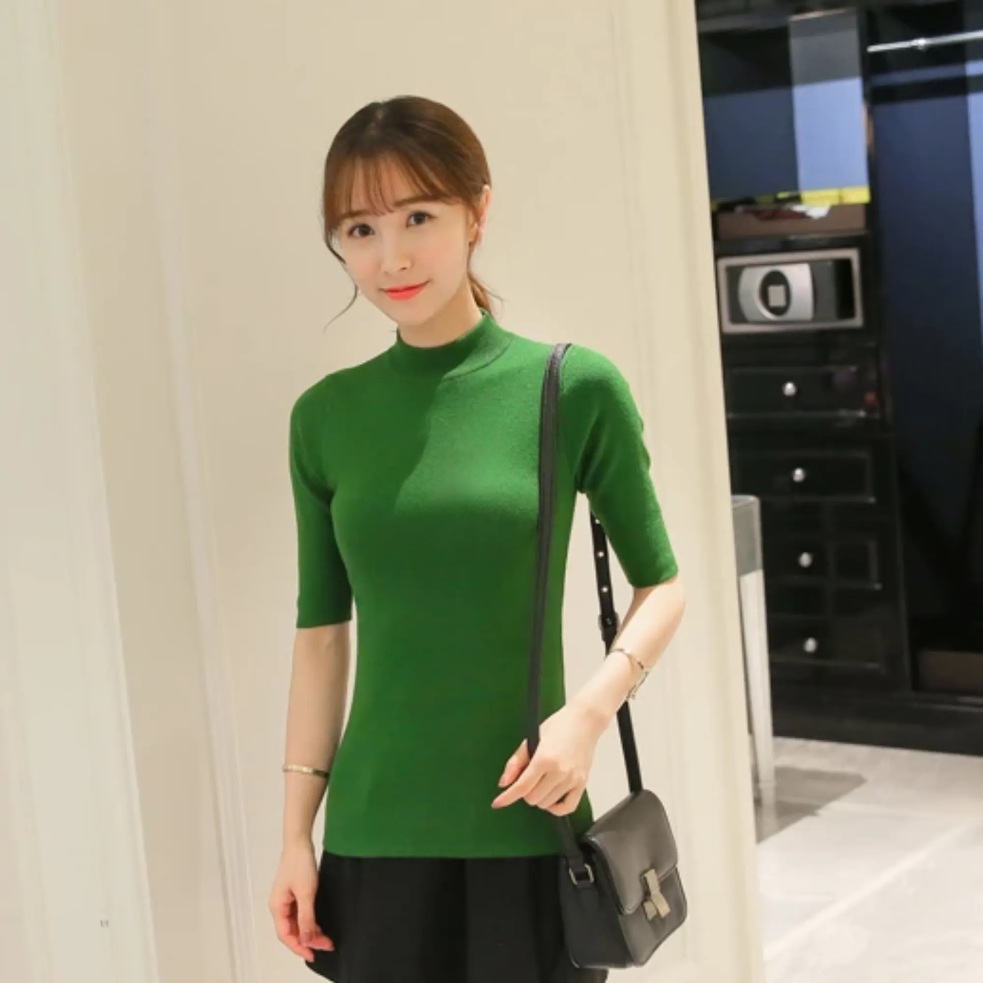 Women's Spring Casual Cotton Elastic Sweater